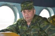 Заместитель Генерального секретаря ОДКБ Тахир Хайрулоев в вертолете
