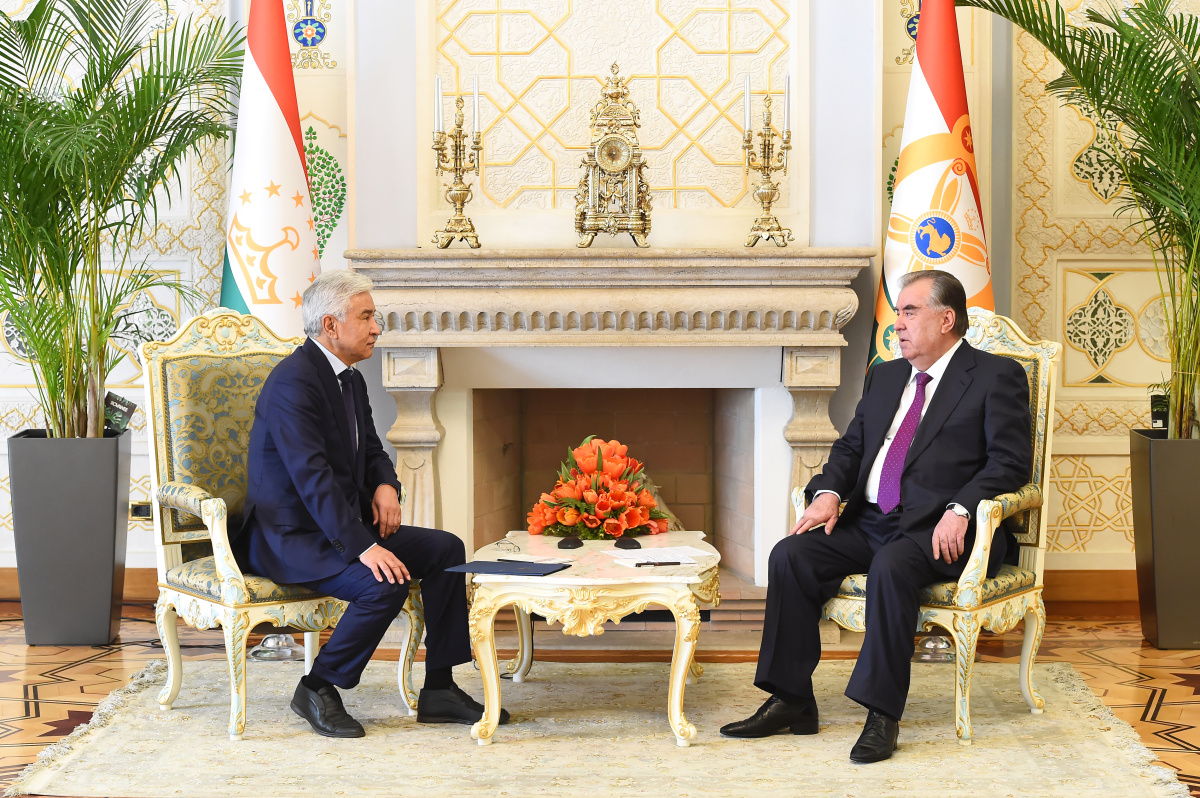 В Душанбе состоялась встреча Президента Таджикистана Эмомали Рахмона с Генеральным секретарем ОДКБ Имангали Тасмагамбетовым