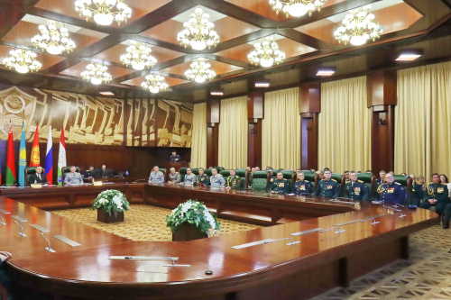 Генеральный секретарь Организации Договора о коллективной безопасности поздравил офицеров Объединенного штаба ОДКБ с Днем защитника Отечества